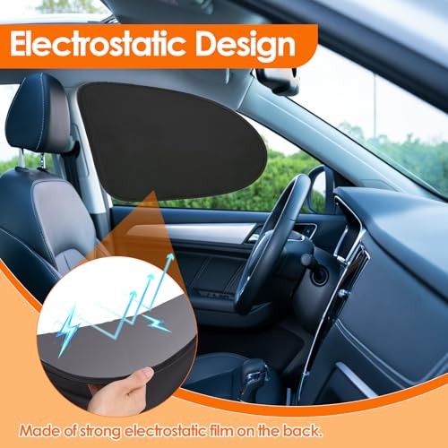 4PCS Electrostatic Car Window Sun Shades for Side Windows, Foldable Car Sun
