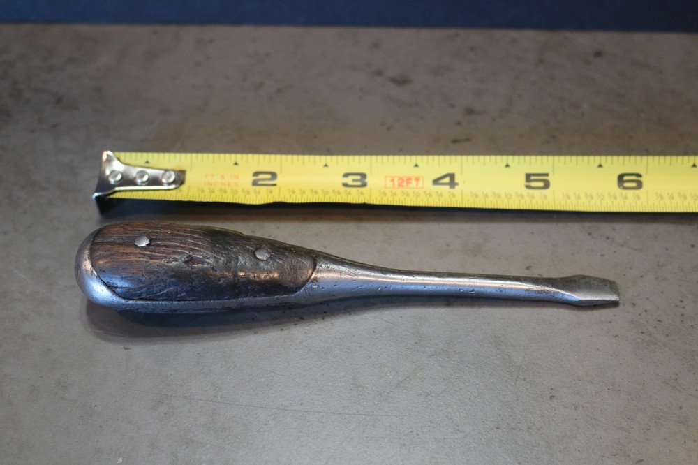LENOX #2 VTG ANTIQUE FLATHEAD SCREWDRIVER SPLIT WOOD HANDLE
