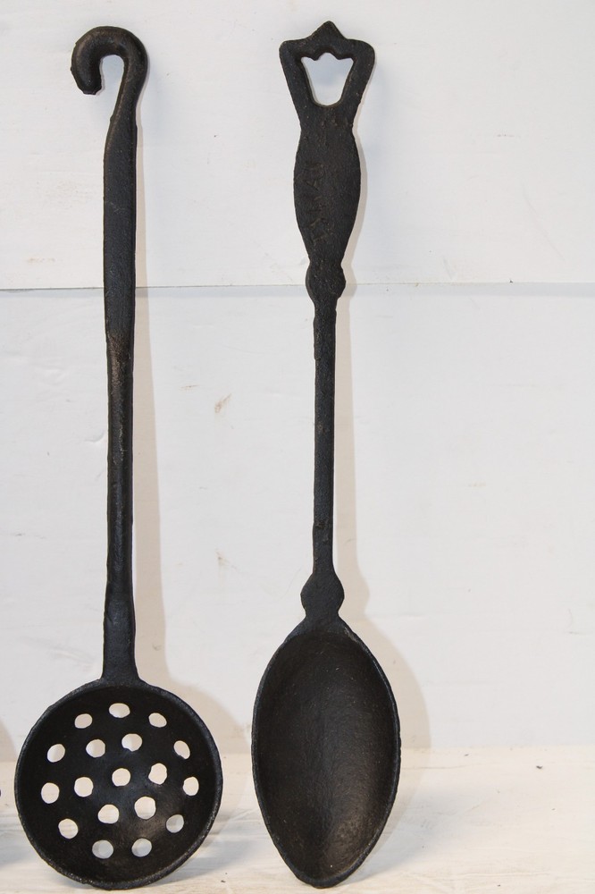 Set of 3 Cast Iron Early American Kitchen Tools