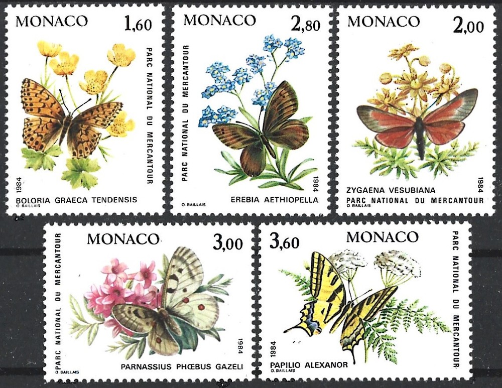Monaco  1984.  Butterflies.  Sc# 1416-30,  MNH