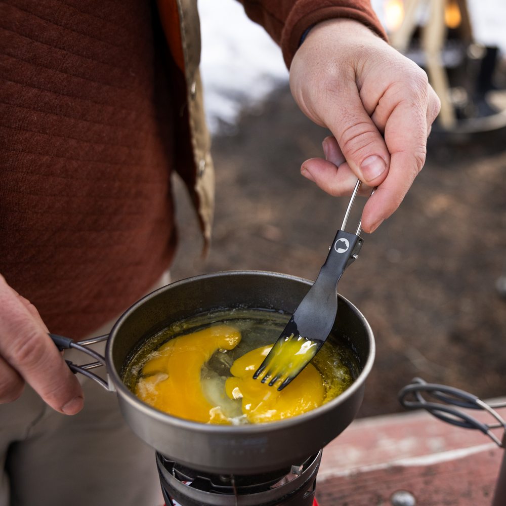 Explorer Bear Titanium Stackable Camping Cooking Pot Mess Kit Set