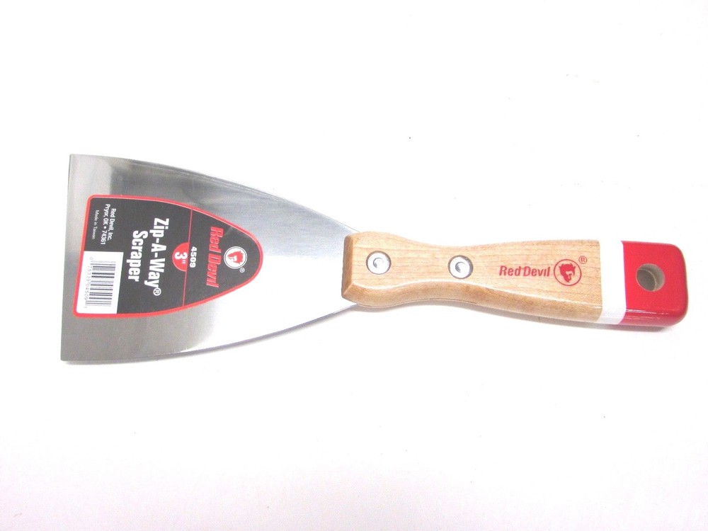 NEW! RED DEVIL PROFESSIONAL 3" ZIP-A-WAY SCRAPER STIFF KNIFE, #4509