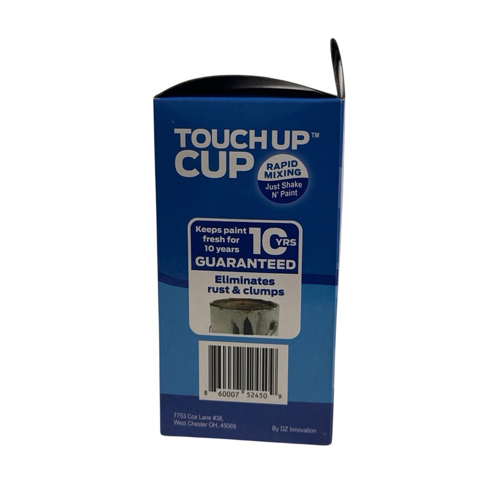 Touch Up Cup Two Pack Paint Storage Solution Recycled Plastic Blue Lid Sticker