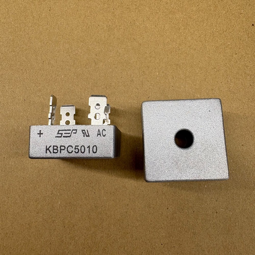 2Pcs 1000V 50A Metal Case Single Phase Diode Bridge Rectifier KBPC5010