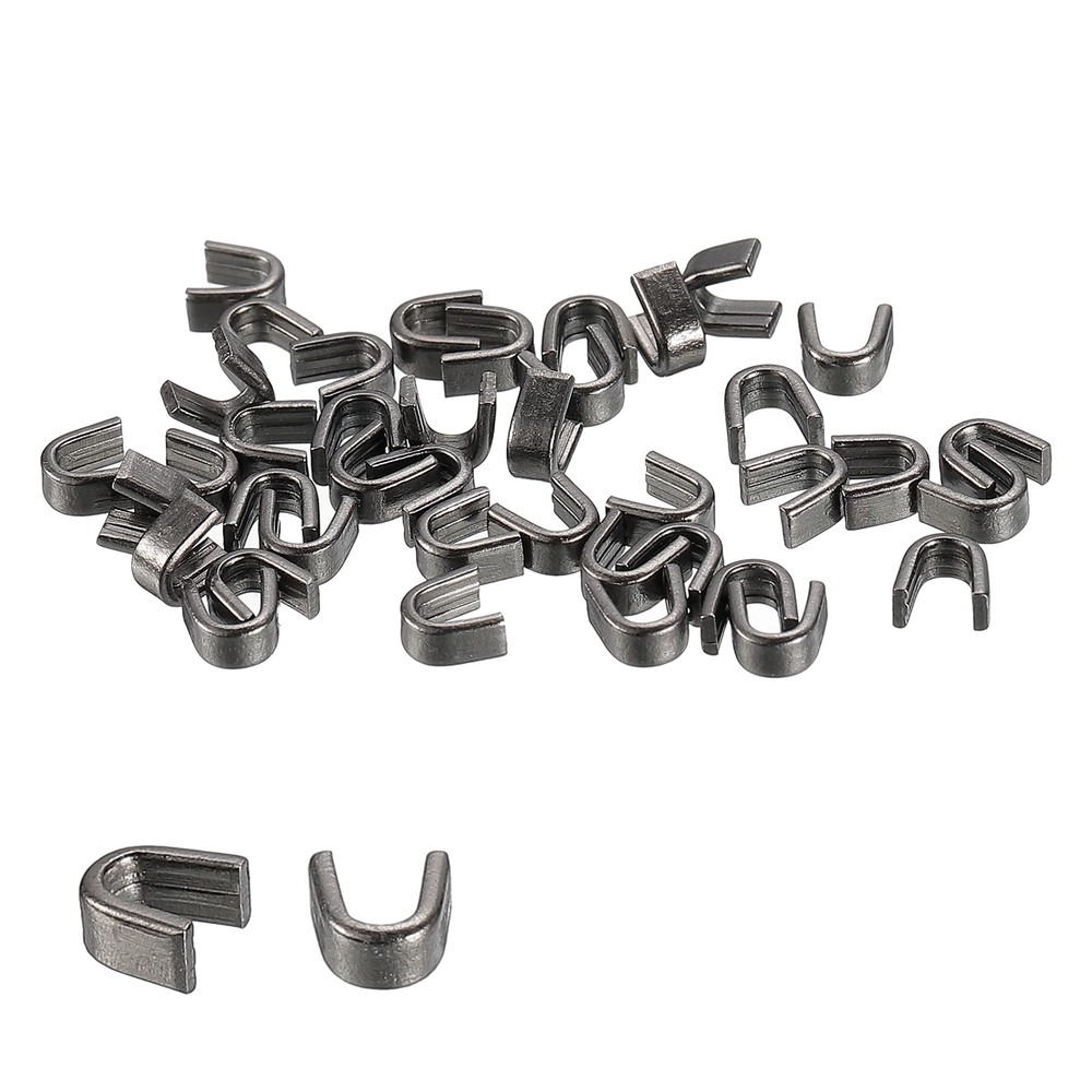 40Pcs #5 U Shape Top Stoppers for Zippers Replacing, Metallic Black