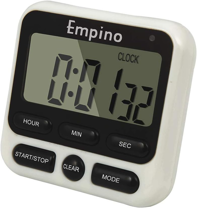 Digital Kitchen Timer, Cooking Timer, 12-Hour Display Clock, Large Display, Stro