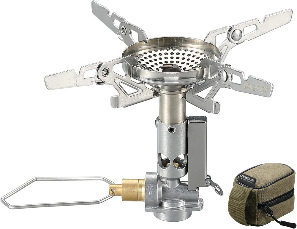 Canister Top Stove Portable Compact Foldable W/Micro Regulator