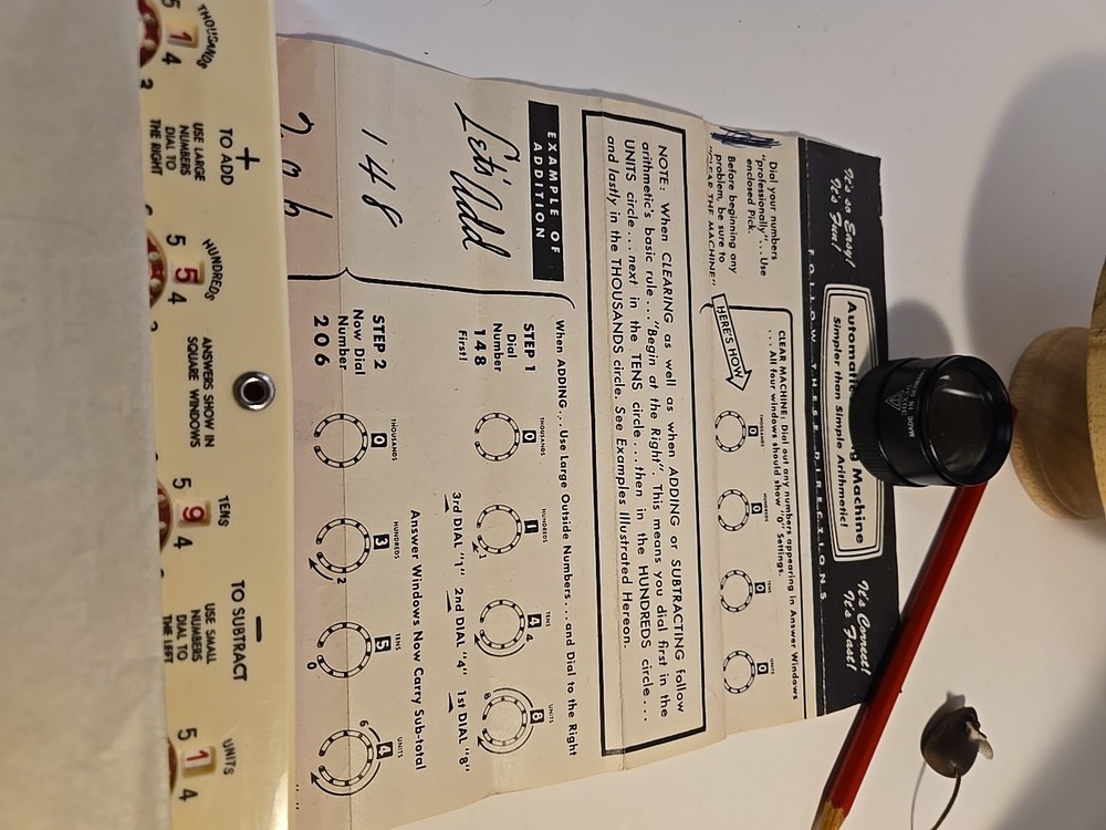 Vintage 1960s Sterling No. 566 Automatic Adding Machine