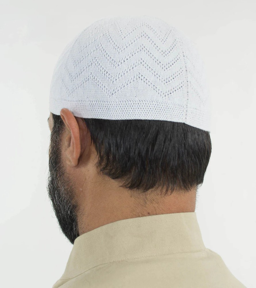 Men’s White Knitted Kufi