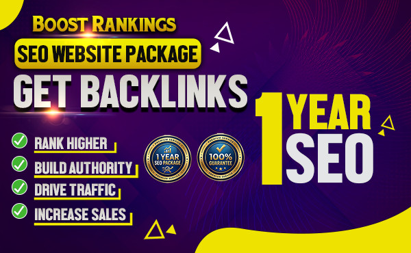 1 Full YEAR SEO Custom Website Package.Get rank, backlinks, authority and Sales.