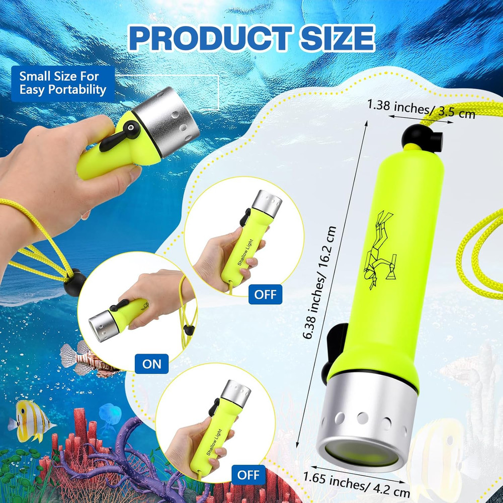 4 Pack Scuba Diving Flashlight 1000 Lumen T6 LED Dive Light Bright Waterproof