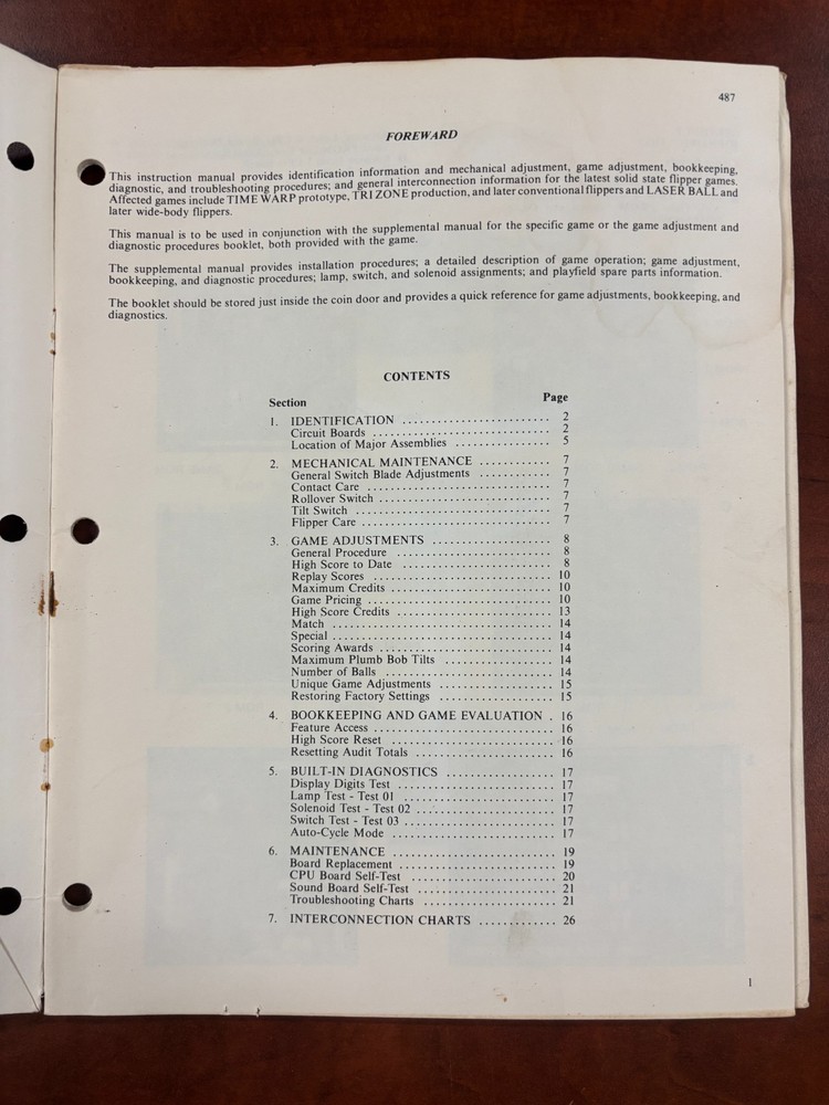 ORIGINAL-WILLIAMS-SOLID STATE FLIPPER-MAINTENANCE MANUAL-VARIOUS GAMES