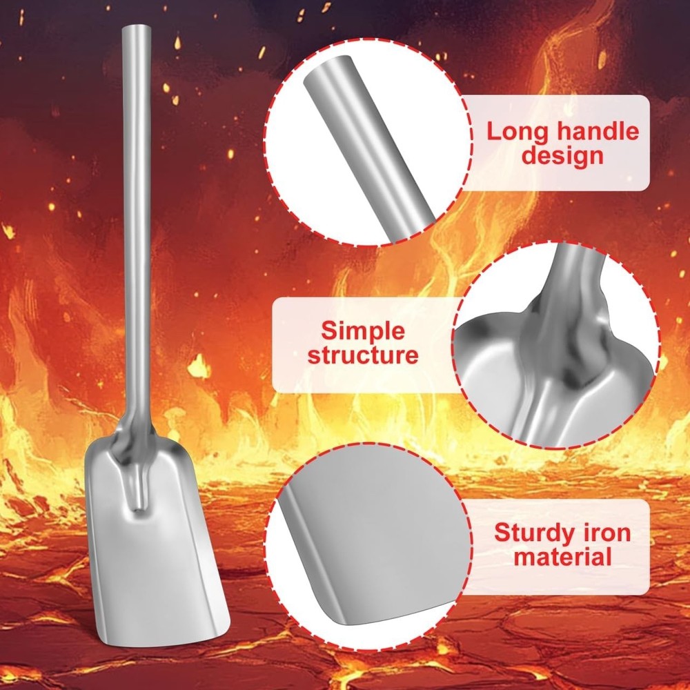 Fireplace Ash Shovel,15.72 Inch Long Handle Coal Shovel Fireplace Tools Kitchen