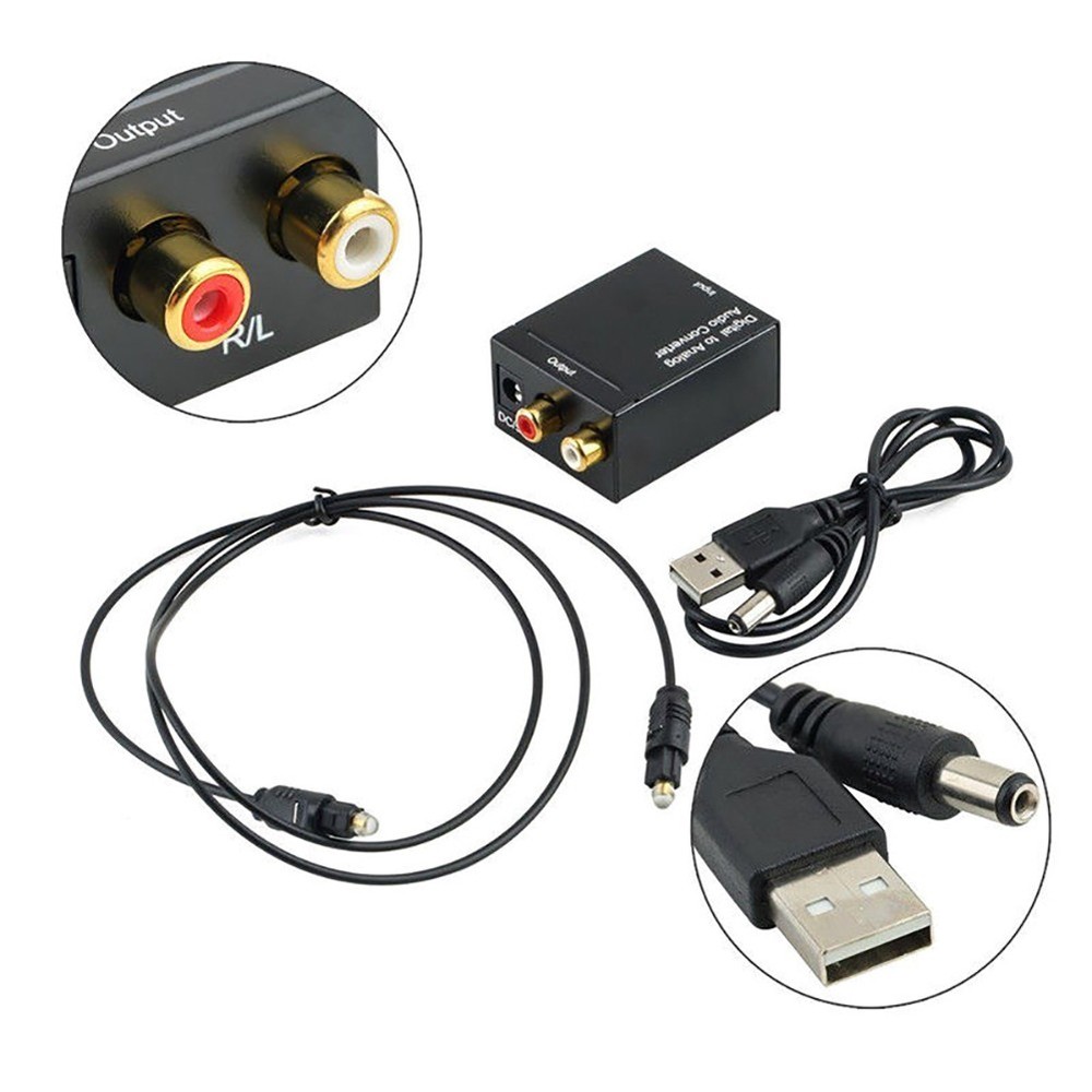 Digital Analog Audio Converter Adapter Amplifier Decoder Optical Fiber Coaxial u