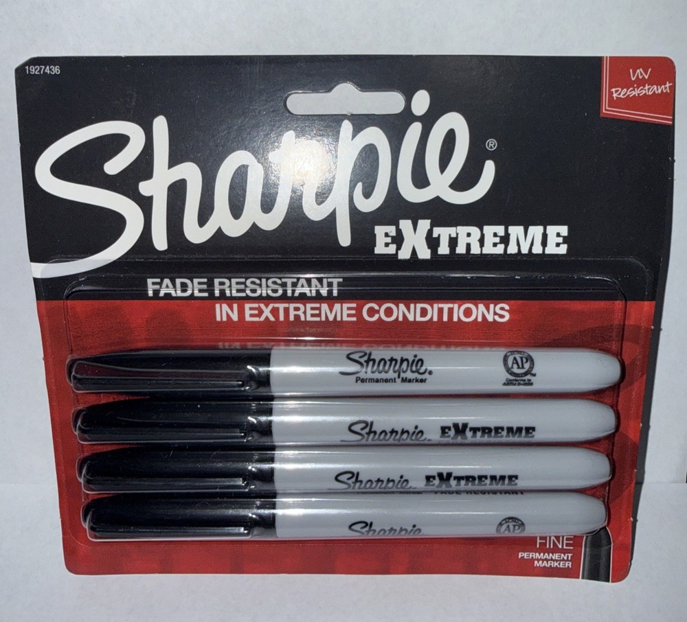 Sharpie Extreme Permanent Markers, Black, 4-Count