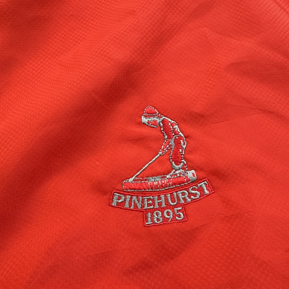 Pinehurst Adidas Golf Windbreaker 1/4 Zip Pullover Mens Medium Red Performance