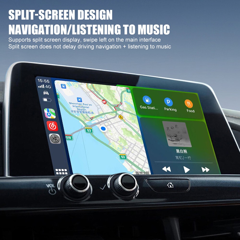 2in1 Mini Carplay Wireless Adapter USB Bluetooth Dongle for iPhone Android Auto