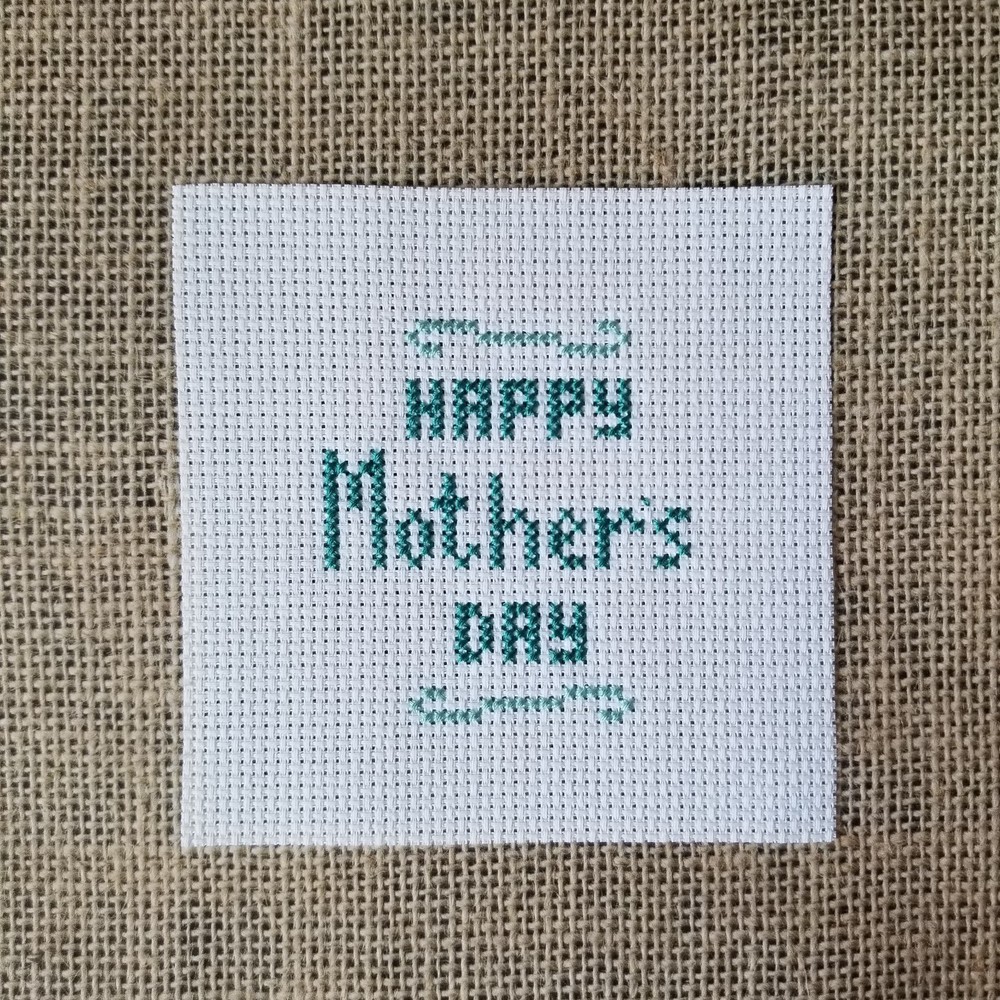 Finished Completed Cross Stitch Happy Mother's Day Piece