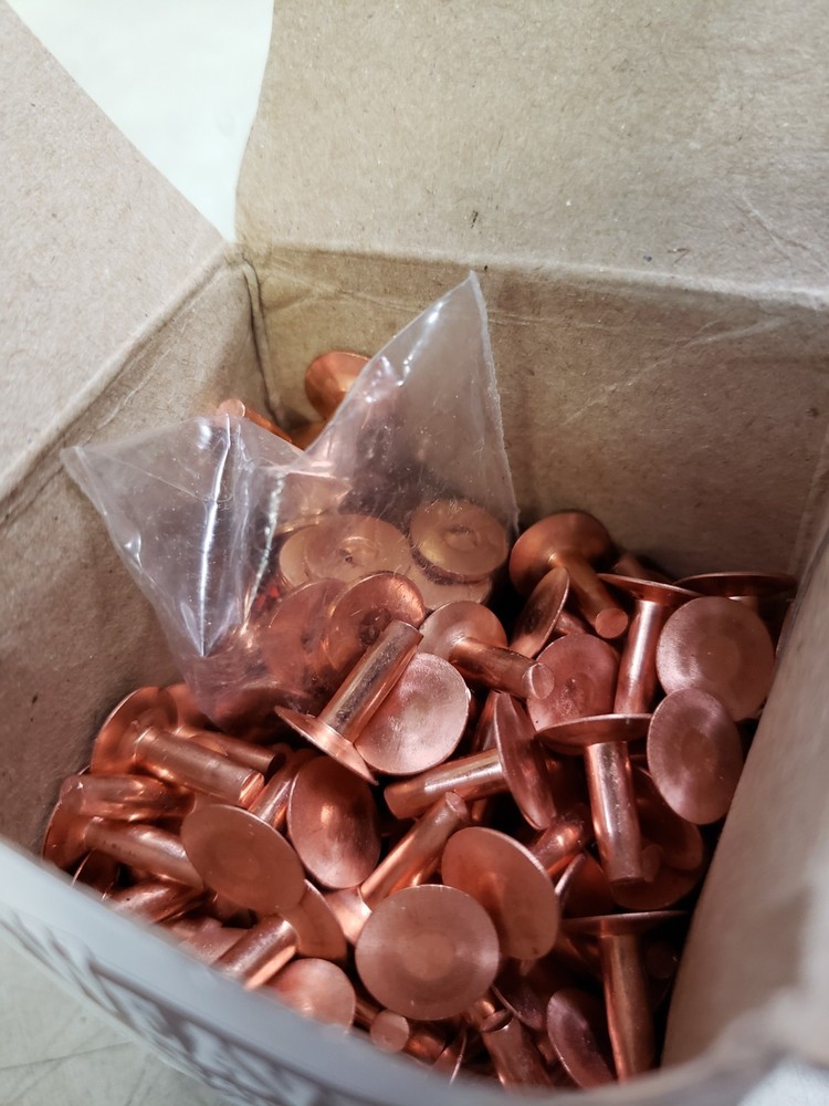 Weaver #9 Solid Copper Rivets with Burrs 1/2" (1 Pound Box)