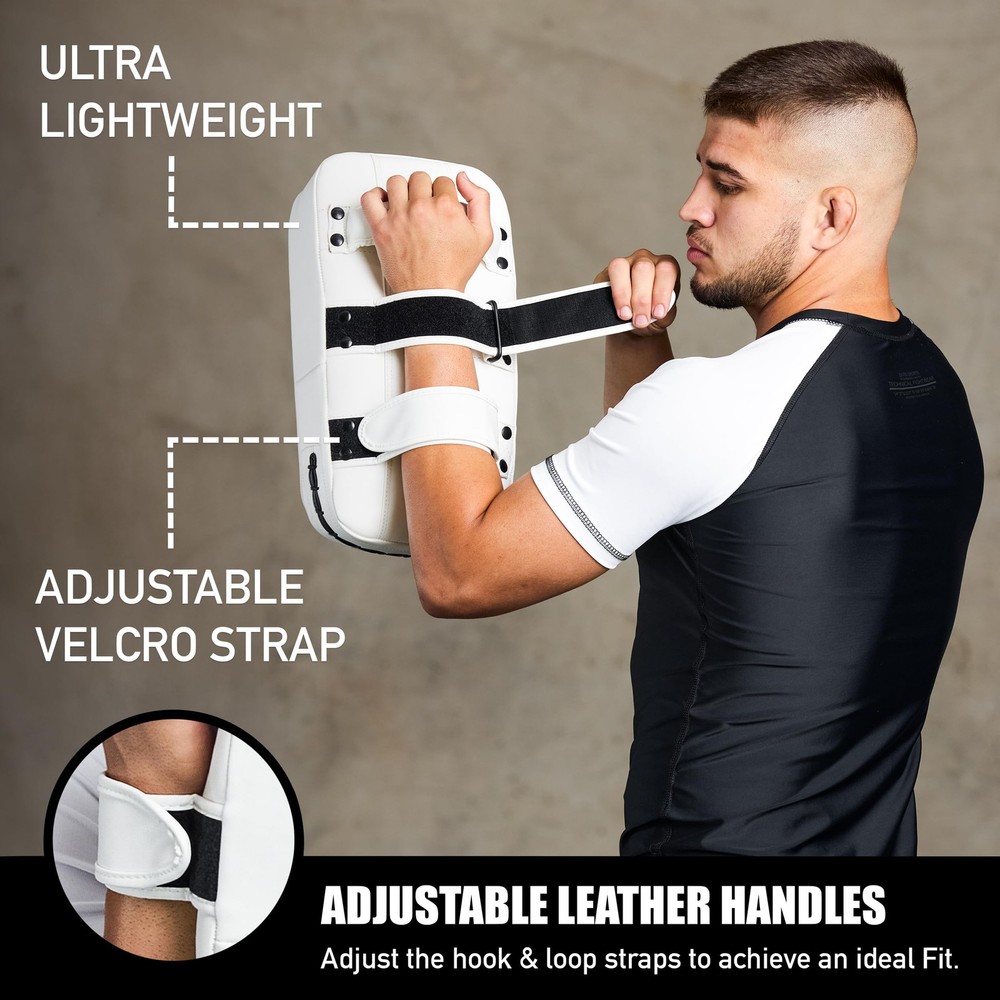 Elite Sports Muay Thai Kickboxing Training Pad for Solid White