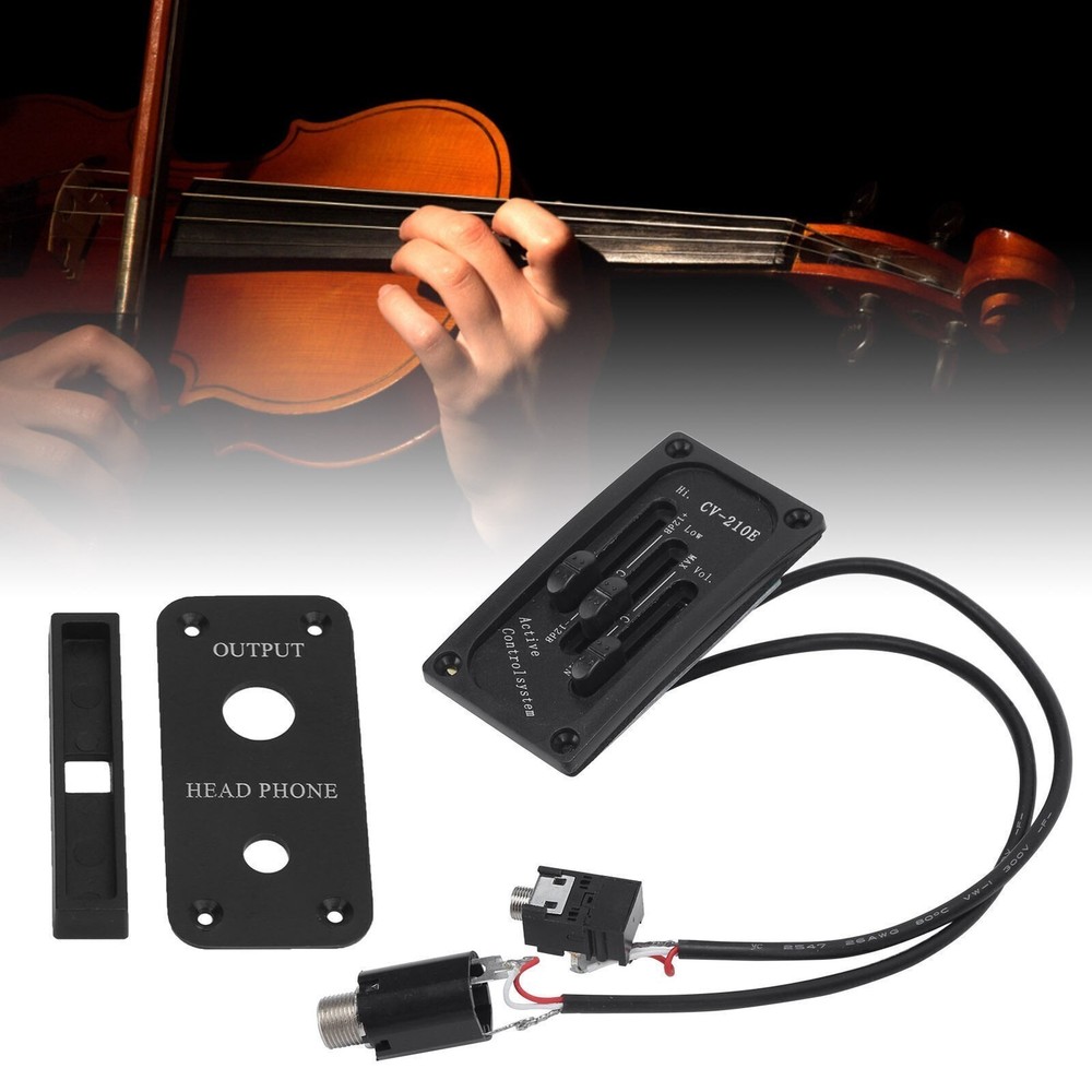 Violin Pickup Adjustable Silent EQ Equalizer Accessory Set Kit for Electric