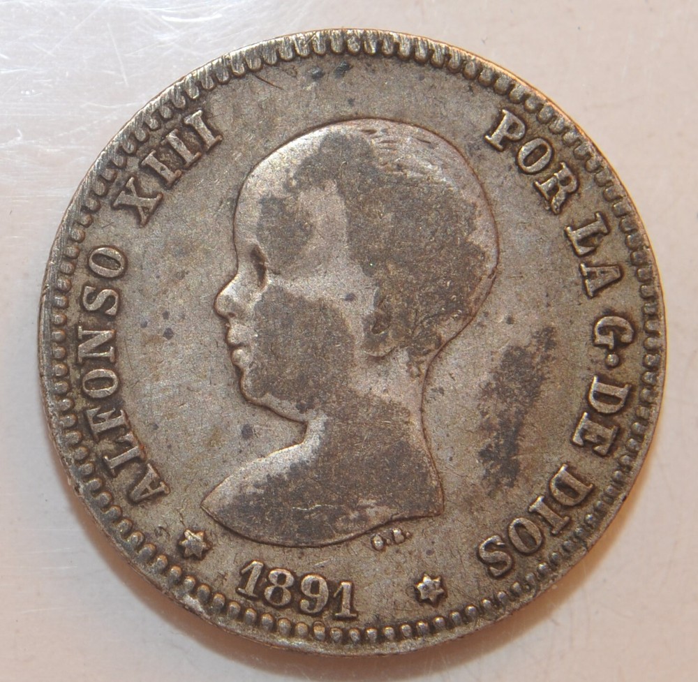 1891 Spain - Una Peseta