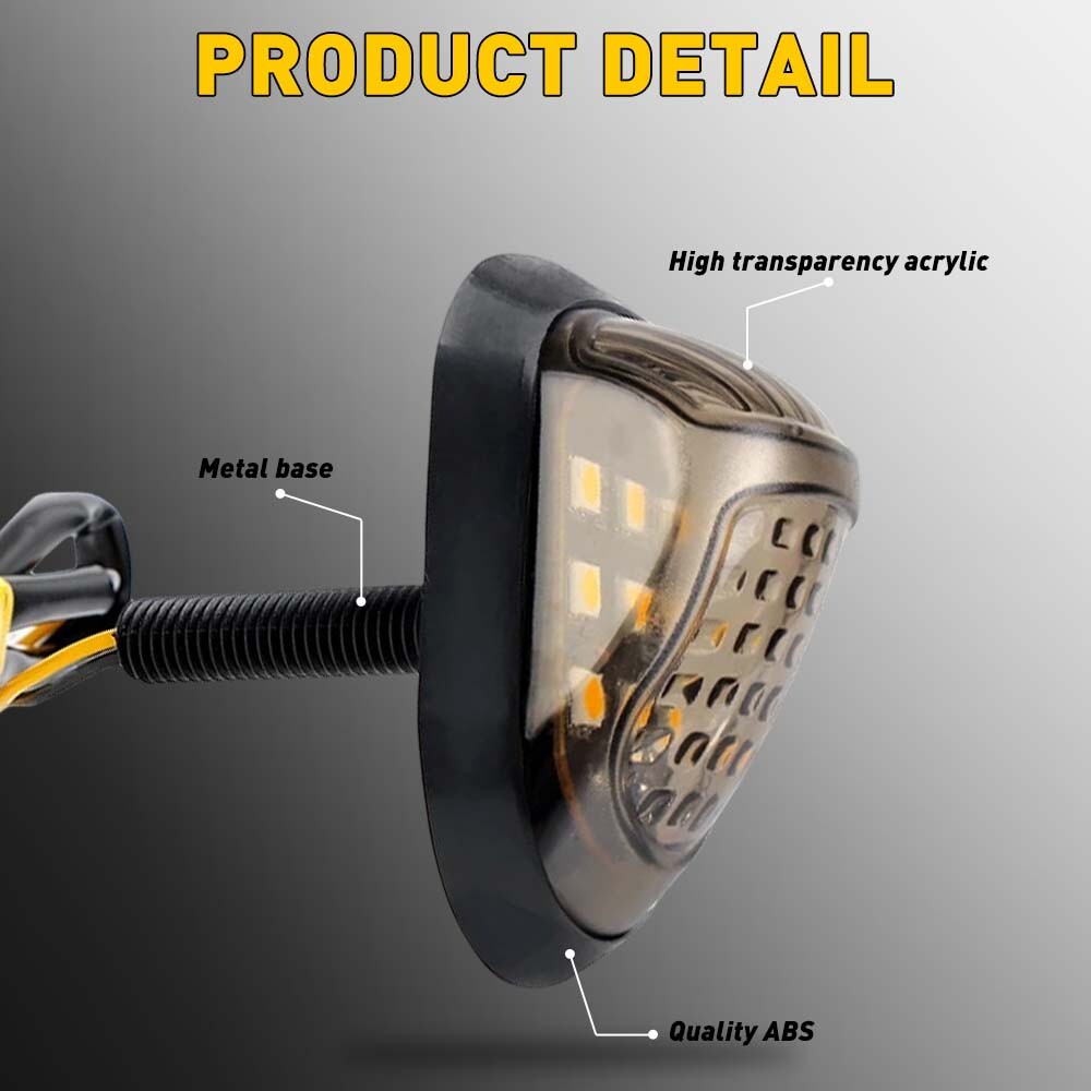 2X Smoke LED Turn Signals Light Blinker Amber Mount Indicator Flush Motorcycle