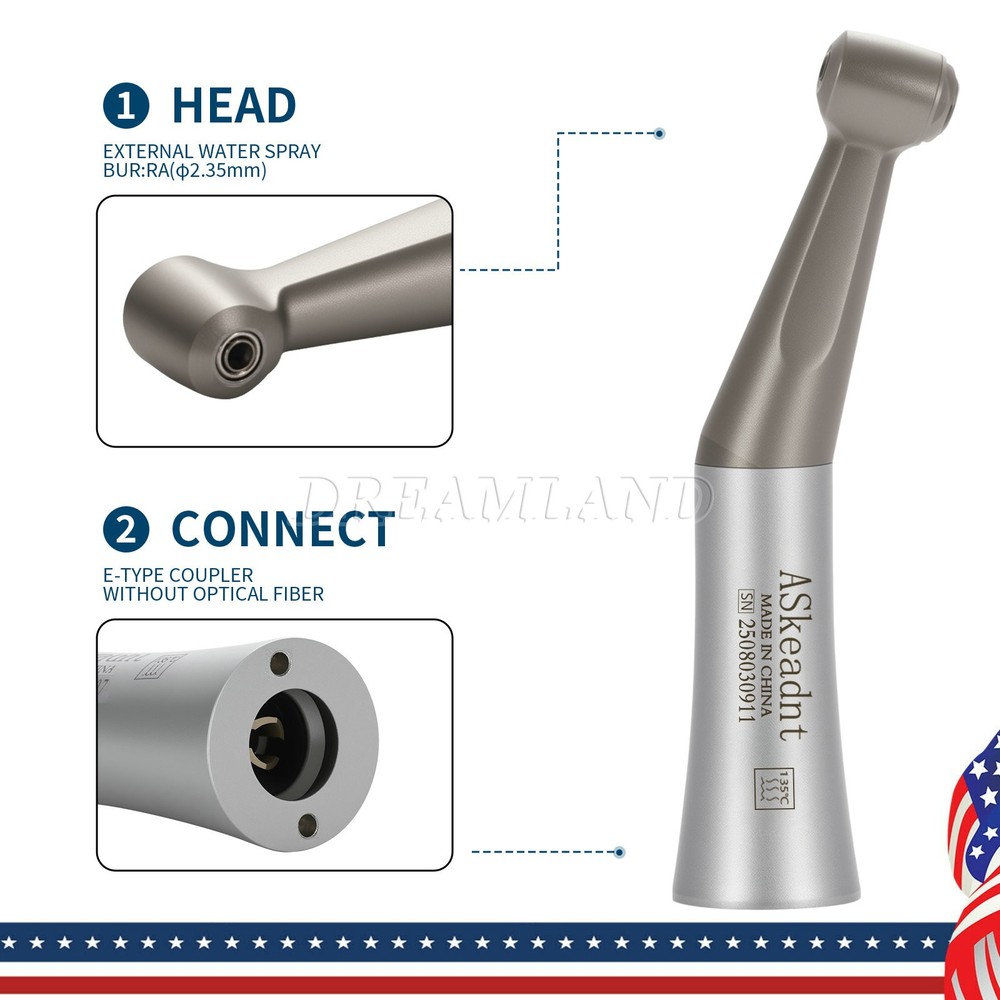 Dental Slow Low Speed Handpiece Contra Angle Push Button