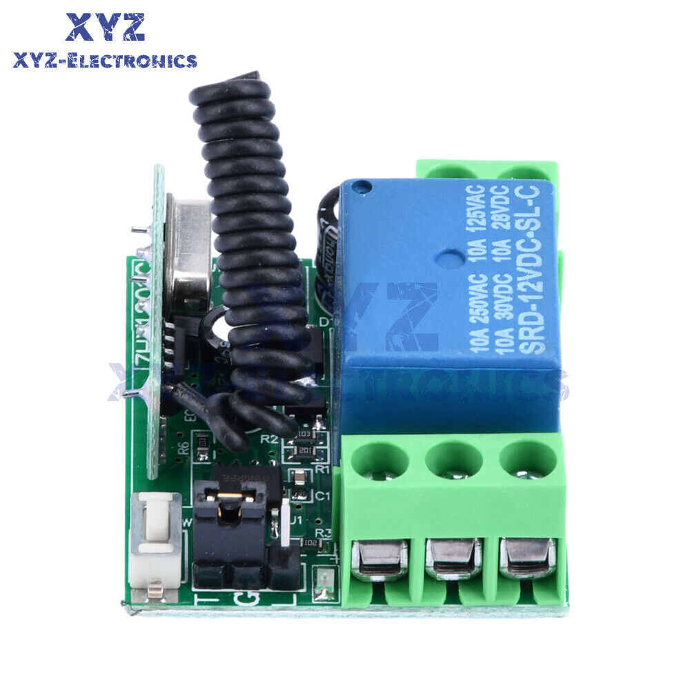 433MHz DC12V Relay 1CH 2CH Wireless RF Door Remote Control Switch Transmitter