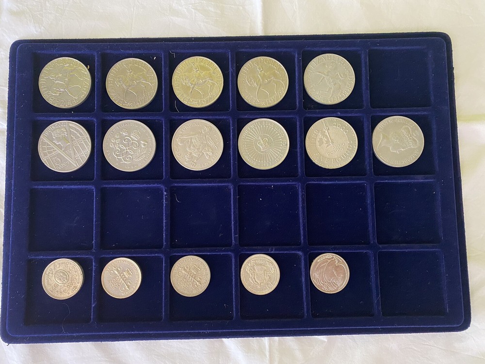 Large coin collection in case