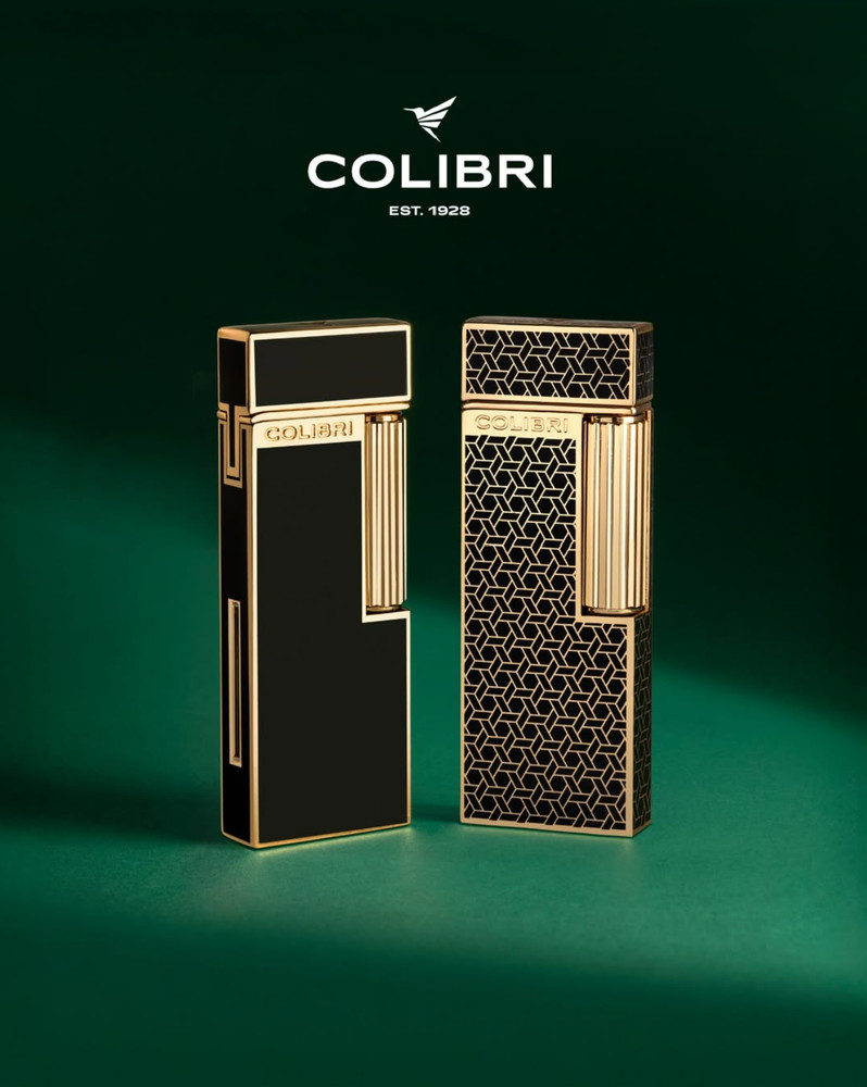 Colibri Cigar Lighter Continental Gold Patterned