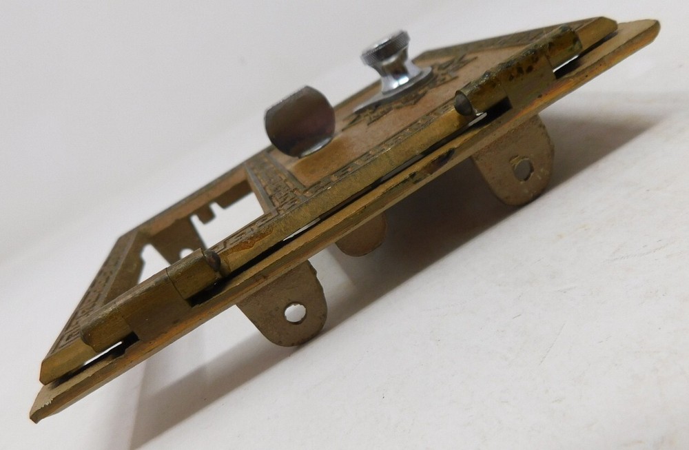 1960's Brass US Post Office Mail Box Door Combination Lock American Device Small