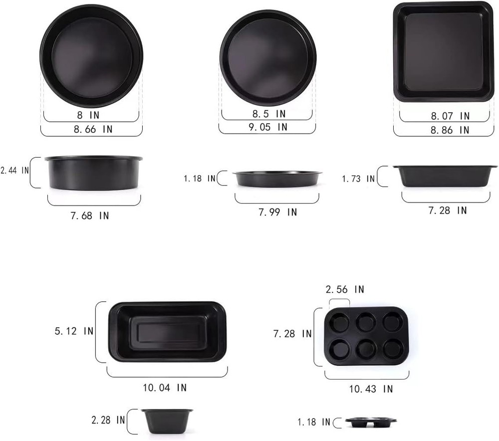 Baking Pans Set 5-Piece Toaster Oven Pans Bakeware Cooking Includes Nonstick