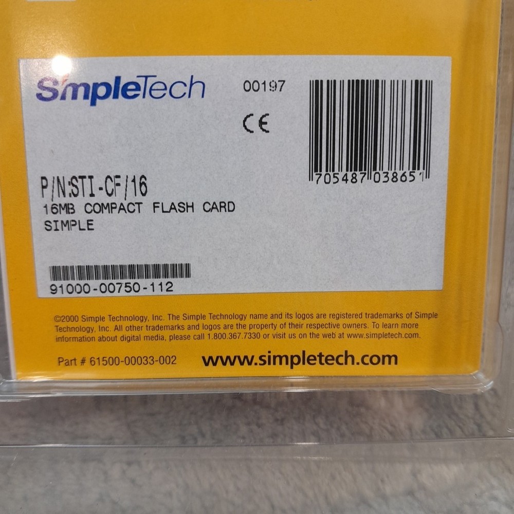 Digital Media Simple Tech Compact Flash Memory Card (16MB)
