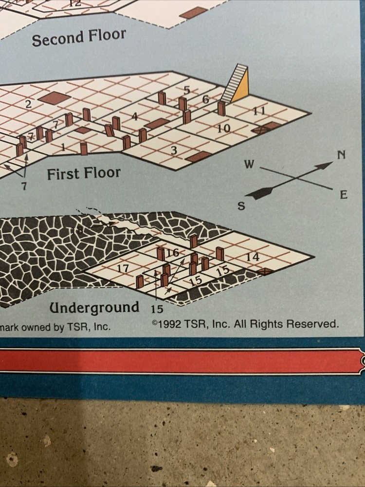 TSR Ravenloft Forbidden Lore Map Only 1992