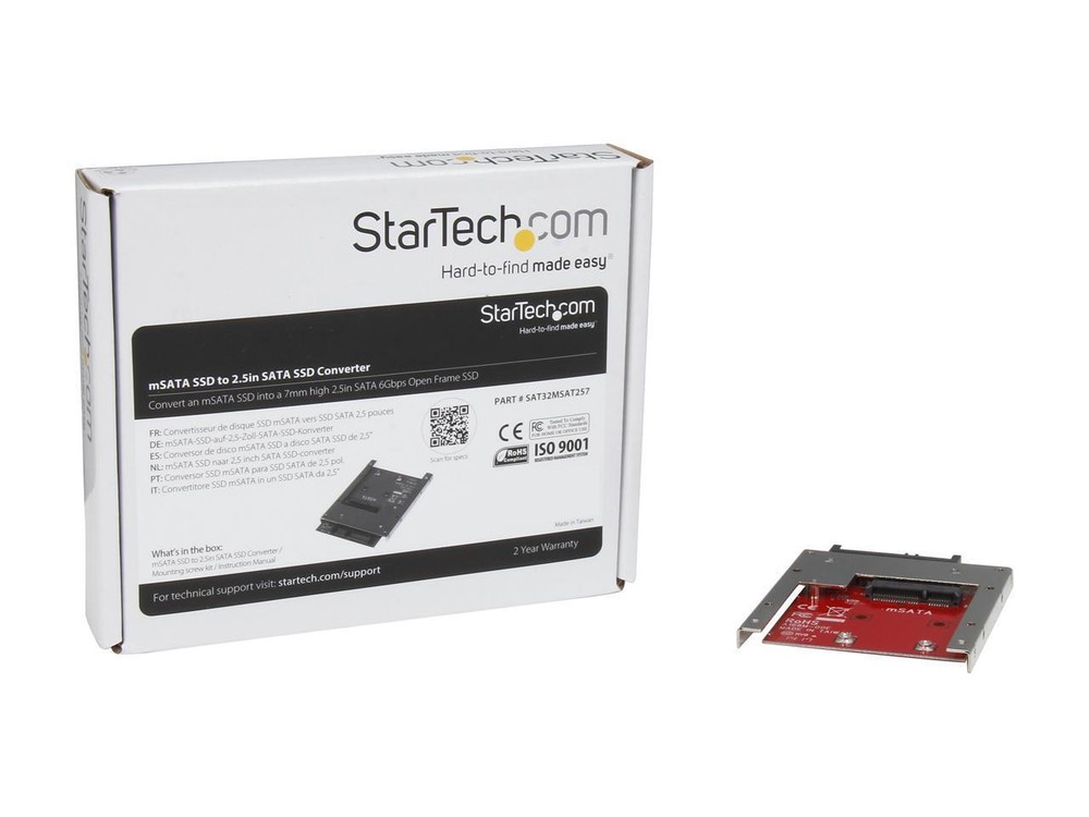 StarTech SAT32MSAT257 mSATA SSD to 2.5in SATA Adapter Converter