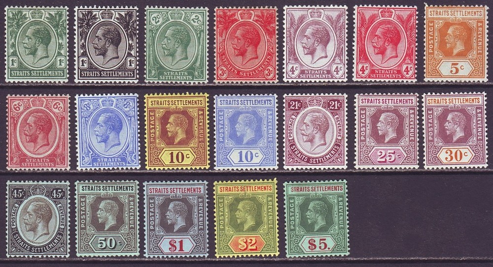 Straits Settlements 1912 SC 149-167 MH Set