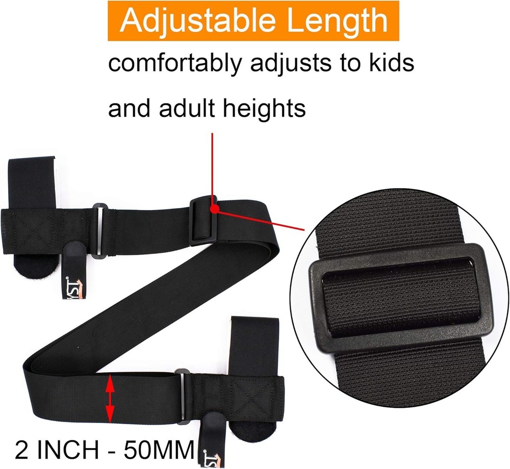 YYST ONE Picece Adjustable Ski Shoulder Carrier Large, Black