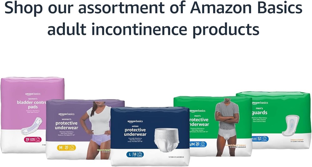 Amazon Basics 104 Pack Guards White Men's Incontinence Guards