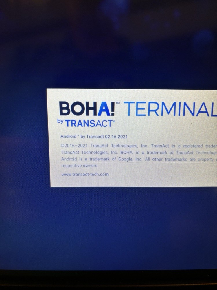BOHA! MOD 9800 Transact Terminal