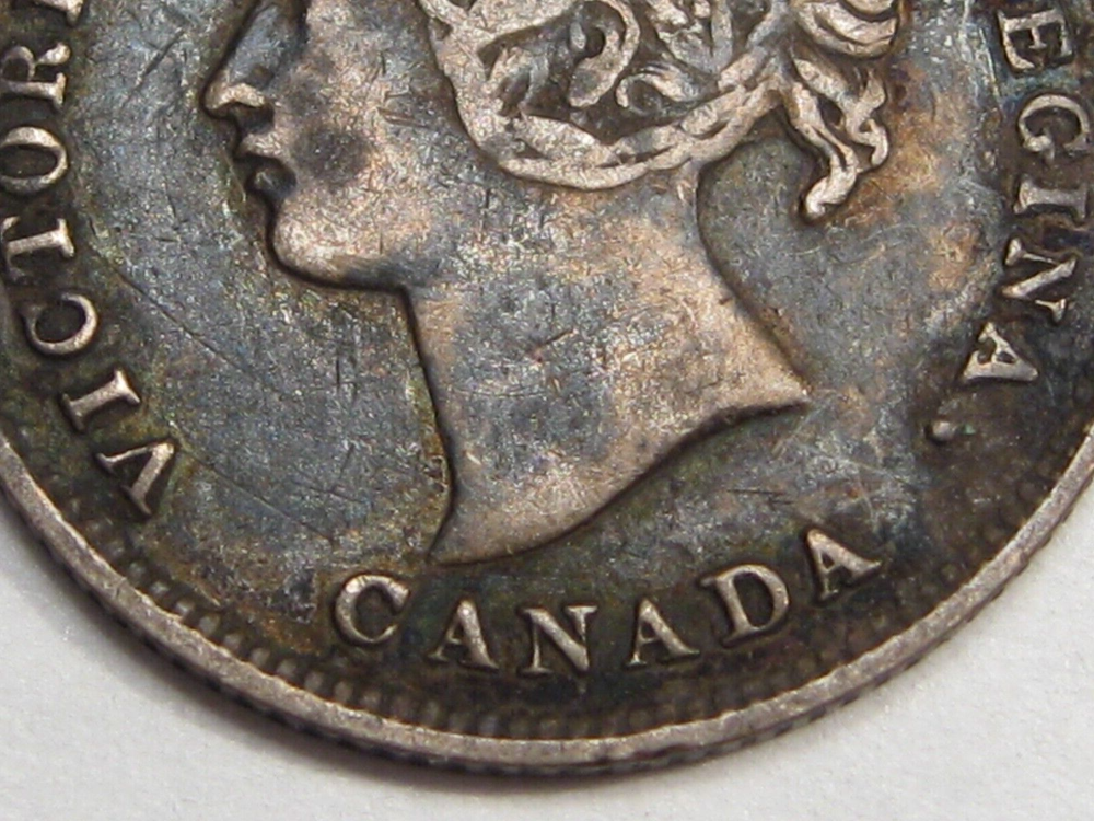 F/VF 1893 Five Cent 5¢ CANADA. #35