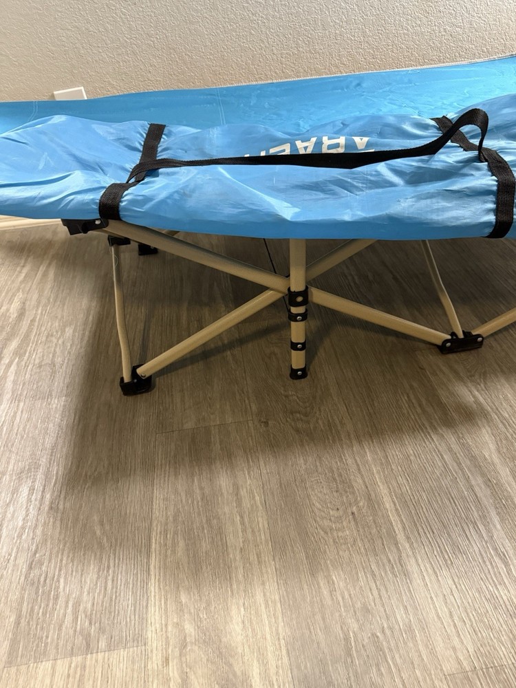 ARAER CAMPING COT, Light Blue, 450LB RATING