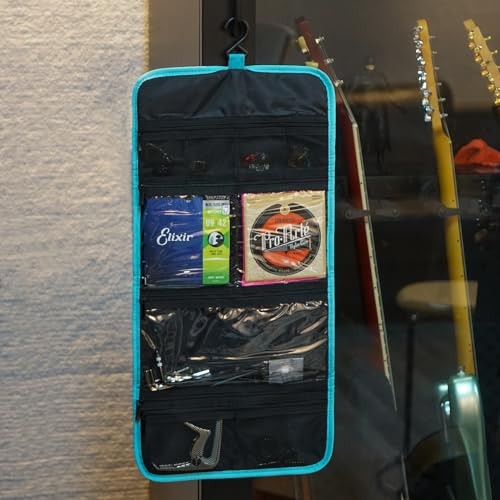 Guitar Accessories Case - Foldable Organizer with Multiple Pockets, Convenient