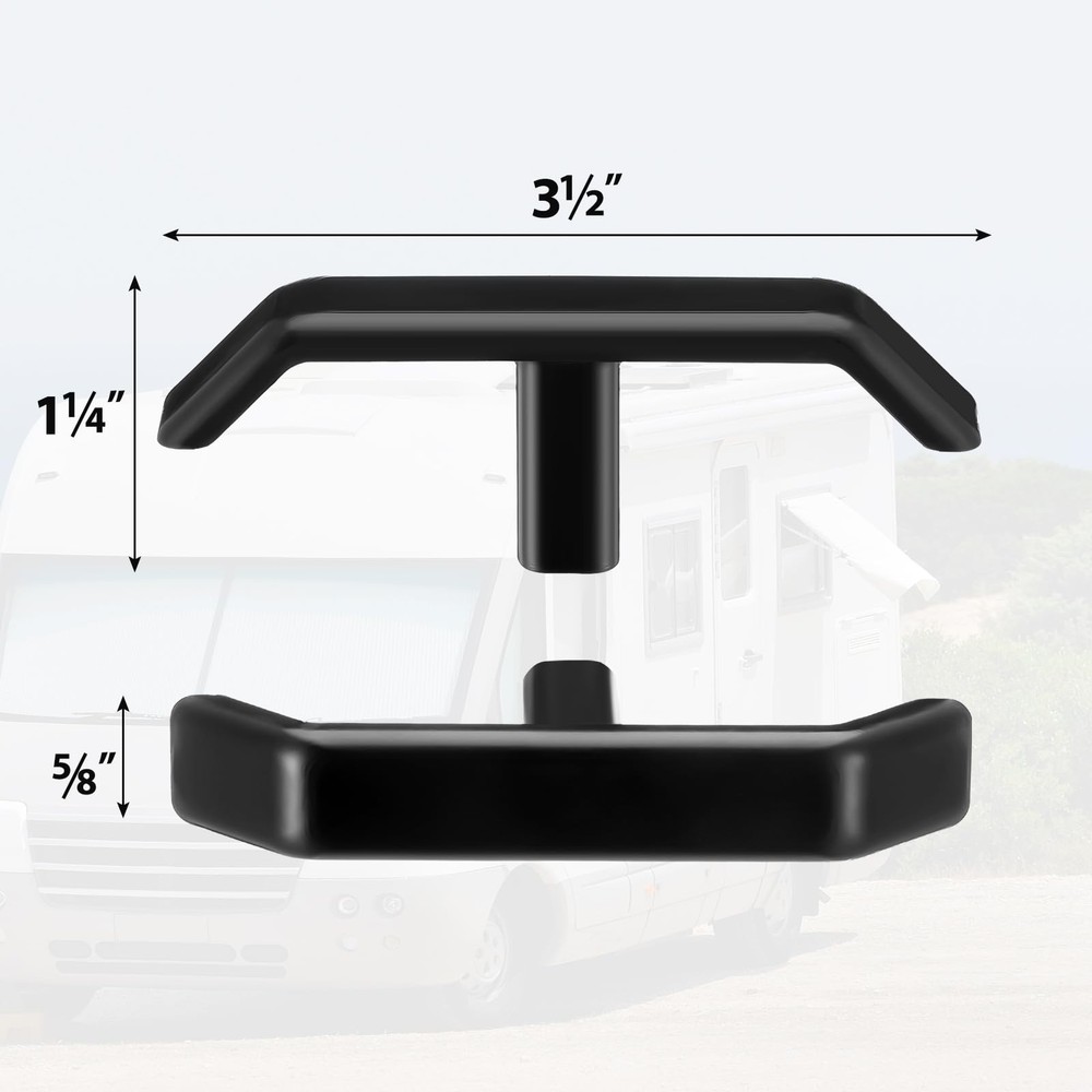 Wonderjune 3 Pack RV Waste Valve Handle Replacement, Extension Black