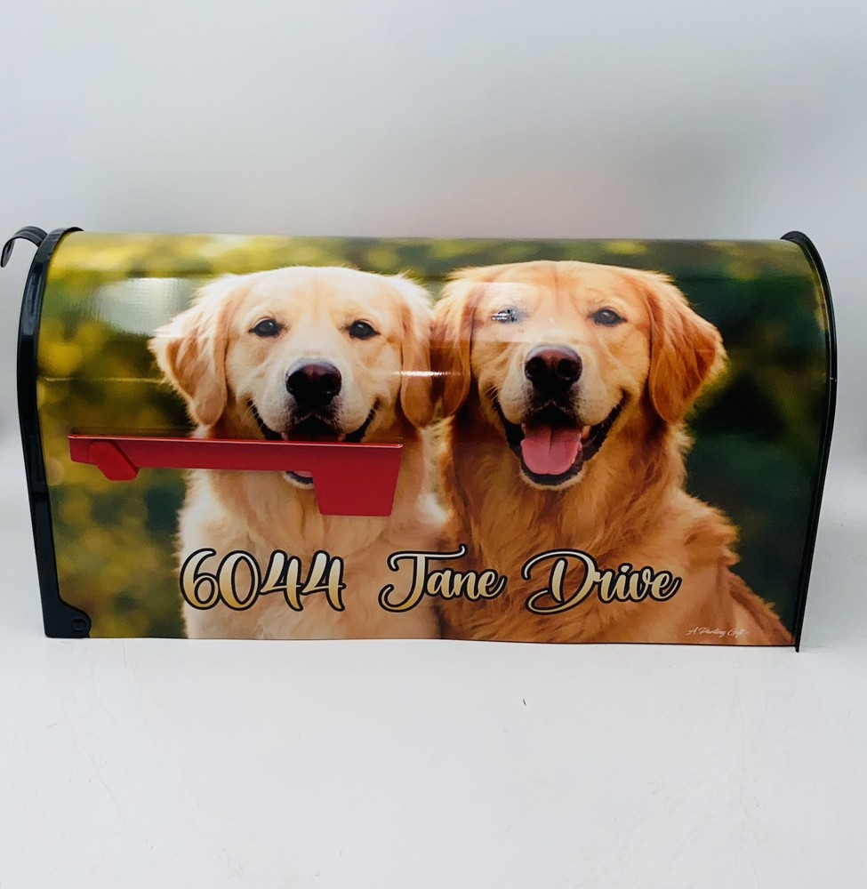 Golden Retriever custom Mailbox, Personalized Farm Mailbox Gift