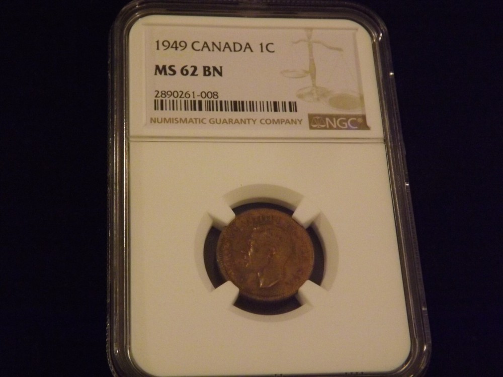 1949  1C       CANADA                 PCGS  MS 62 BN