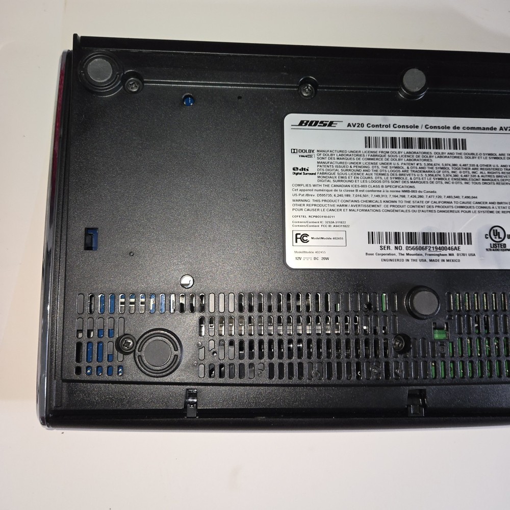 Bose AV20 Control Console No Power Supply No Remote UNTESTED, IN GOOD CONDITION