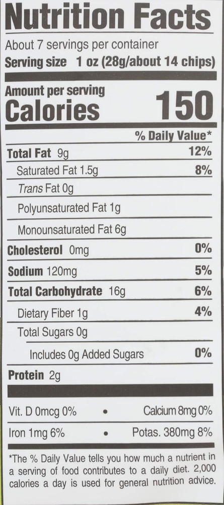 , Chips Potato Olive Oil, 6.5 Ounce