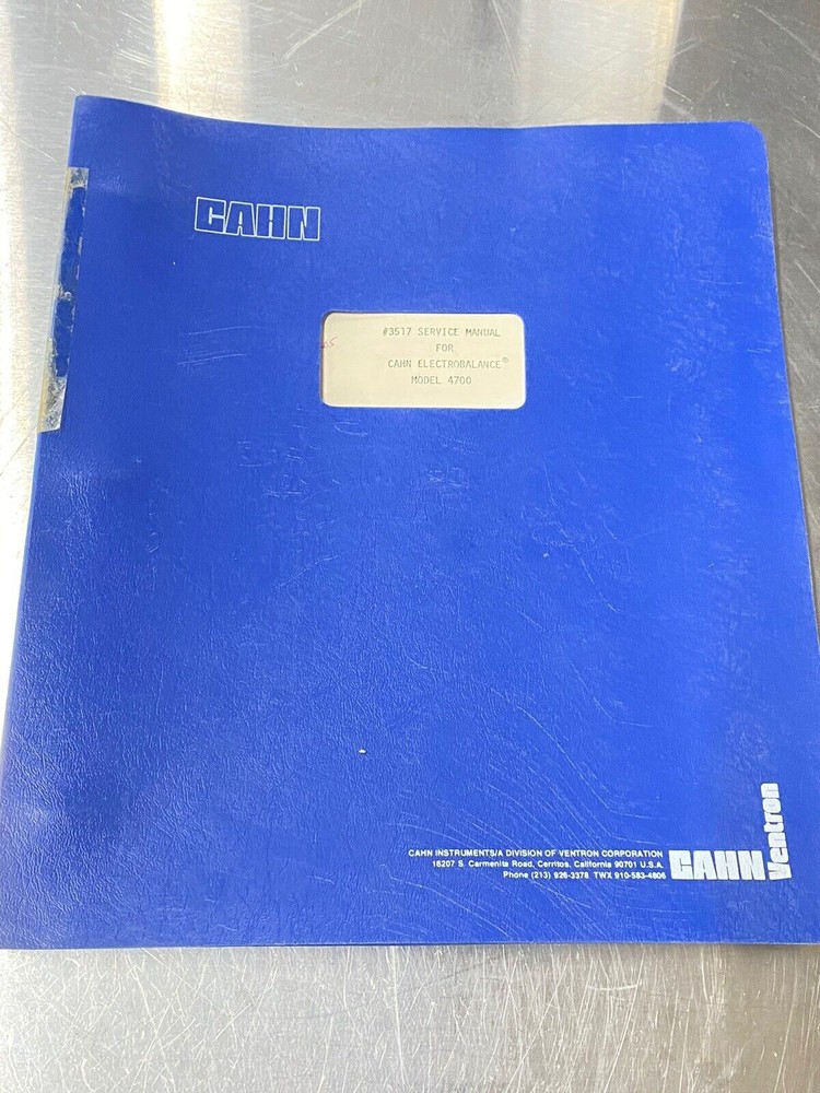 Cahn 4700 Balance Electronic - Users Guide / Instruction Book / Manual