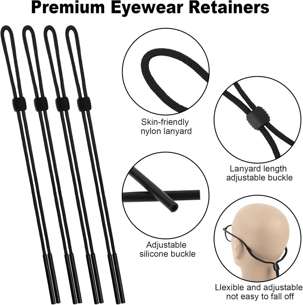 Adjustable sunglasses strap neck lanyard